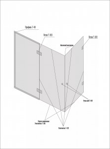 04 распашная Душевая перегородка